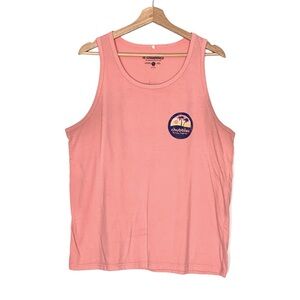 Chubbies Sky's Out Thighs Out Tank Top Coral Palm Trees Graphic Mens Large